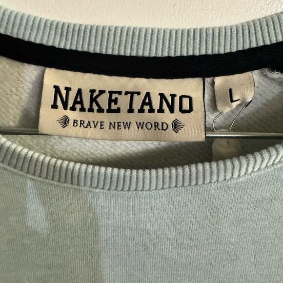 NWT Naketano The Jordan Rules Sweatshirt Dark Ash Pastel Blue Melange Large - Picture 5 of 11